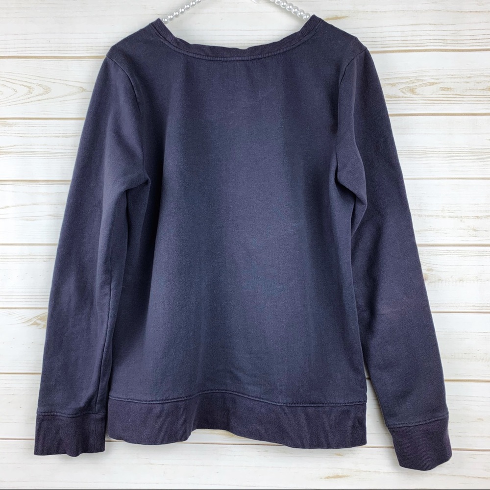 Loft Silver Metallic Thread Patterned Sweatshirt - image 4